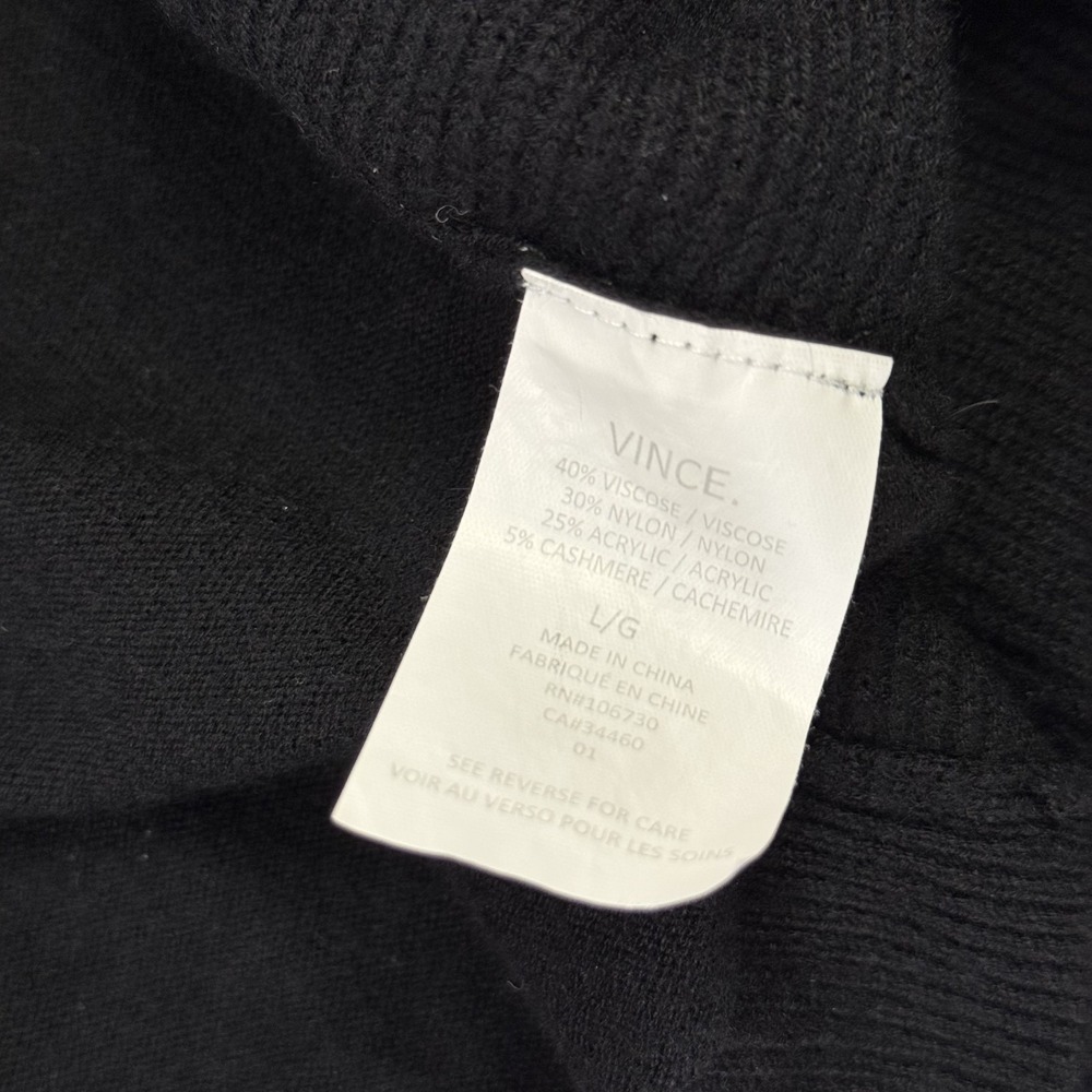 Vince. Cardigan Sweater Cashmere‎ Acrylic Blend Long Sleeve Black Women's Large - Picture 7 of 8